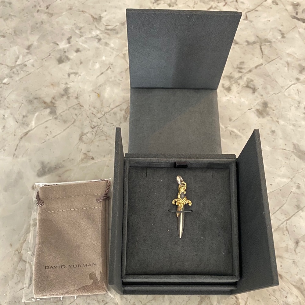 David Yurman Silver and Gold Dagger Pendant
